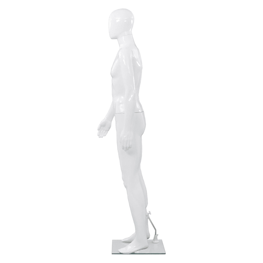 Manichino Uomo Figura Intera Base in Vetro 185 cm Bianco Lucido CFW4774452