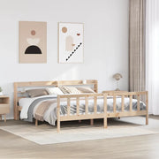 Letto senza Materasso-Struttura Letto 200x200 cm in Legno Massello di Pino 759752