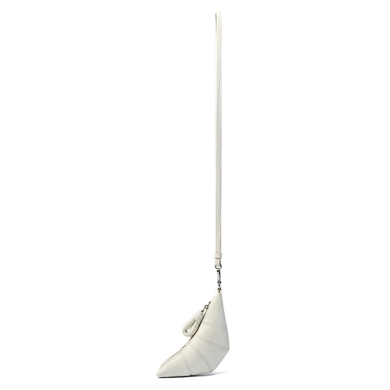 Borsa a tracolla in vera pelle da donna, colore bianco.