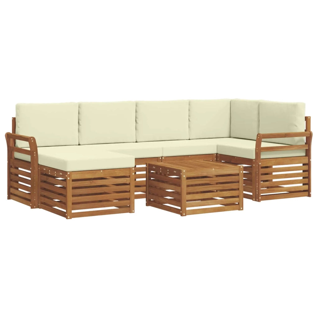 Set divano sezionale con cuscino 7 pcs Naturale e Crema 3375130