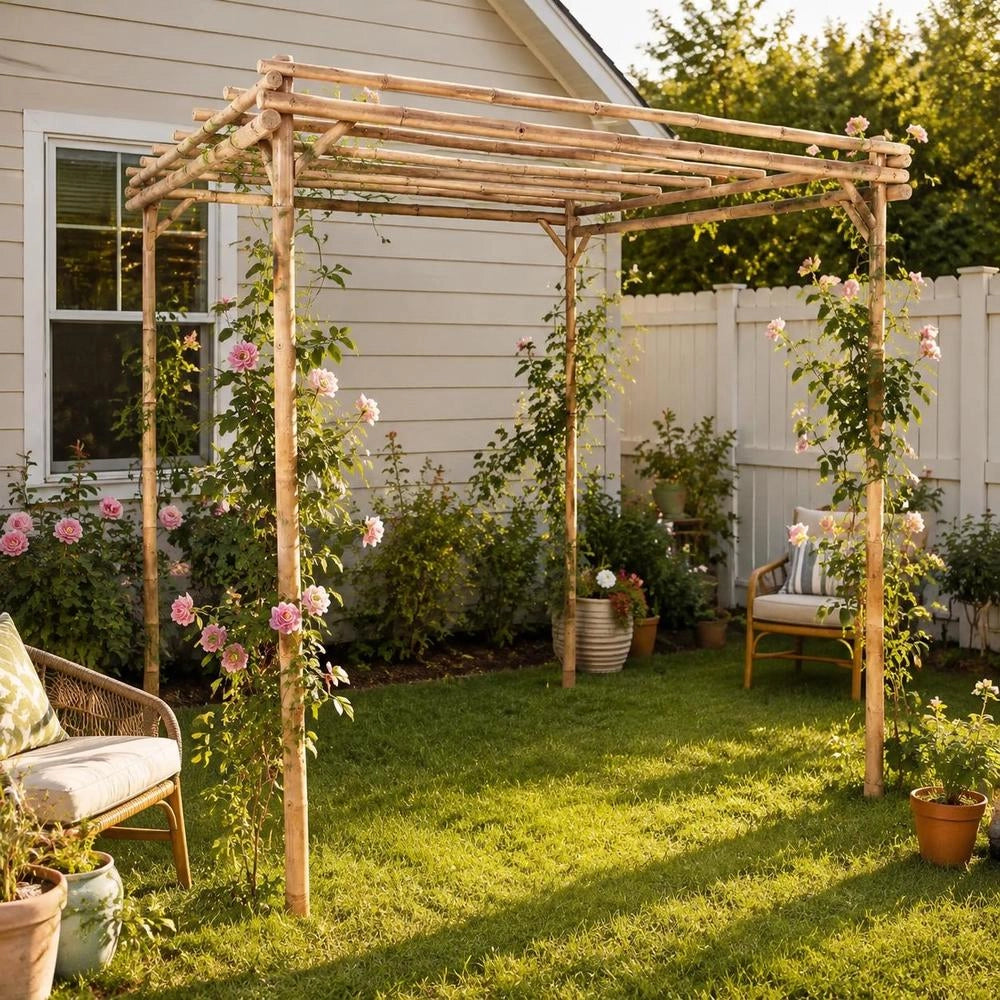 Pergola Bamboo 170x170x220 Cm