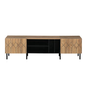 Mobile TV con 2 ante e 4 nicchie aperte; per soggiorno; 180 × 40 × 50 cm; in truciolare e MDF