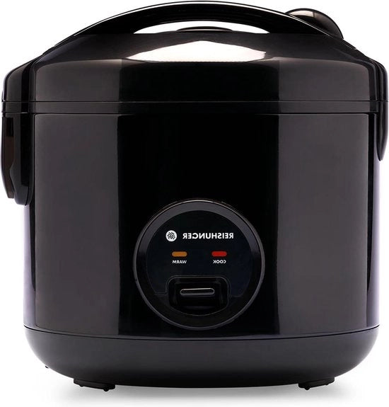 Cottura riso e pentola a vapore con rivestimento ceramico nero - 1-6 persone - cottura rapida senza surriscaldamento - funzione di mantenimento del calore - regolazione della pressione del vapore - cucchiaio - misurino.