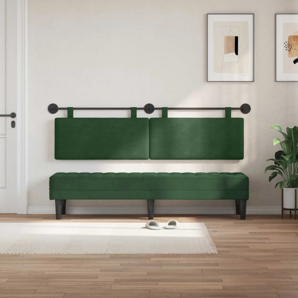 Testiera sospesa Verde Giungla Tessuto in Cords