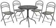 Set Tavolo Tondo e 4 Sedie da Giardino in Acciaio RD Italia Flipper Antracite