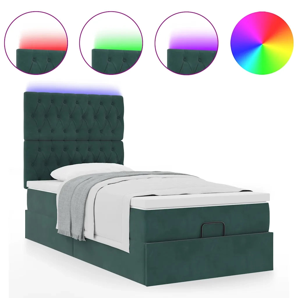 Struttura Letto Pouf con Materassi 90x190 cm in Velluto 3314363