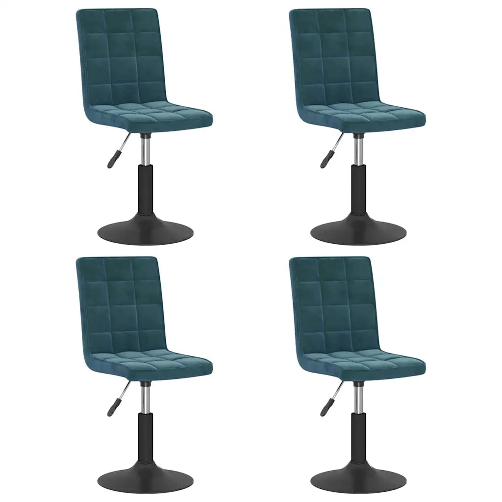 Sedie da Pranzo Girevoli 4 pz Blu in Velluto 3089293