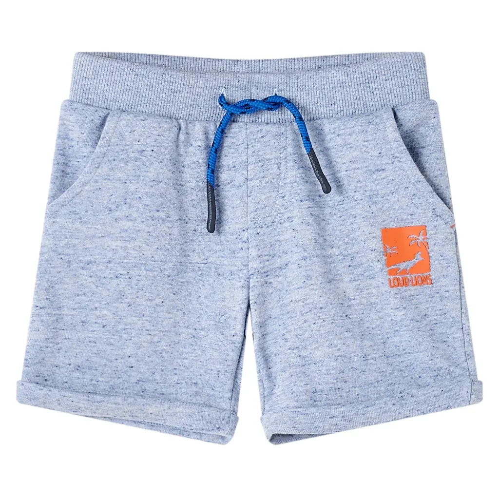 Pantaloncini per Bambini con Coulisse Blu MÃ©lange 128