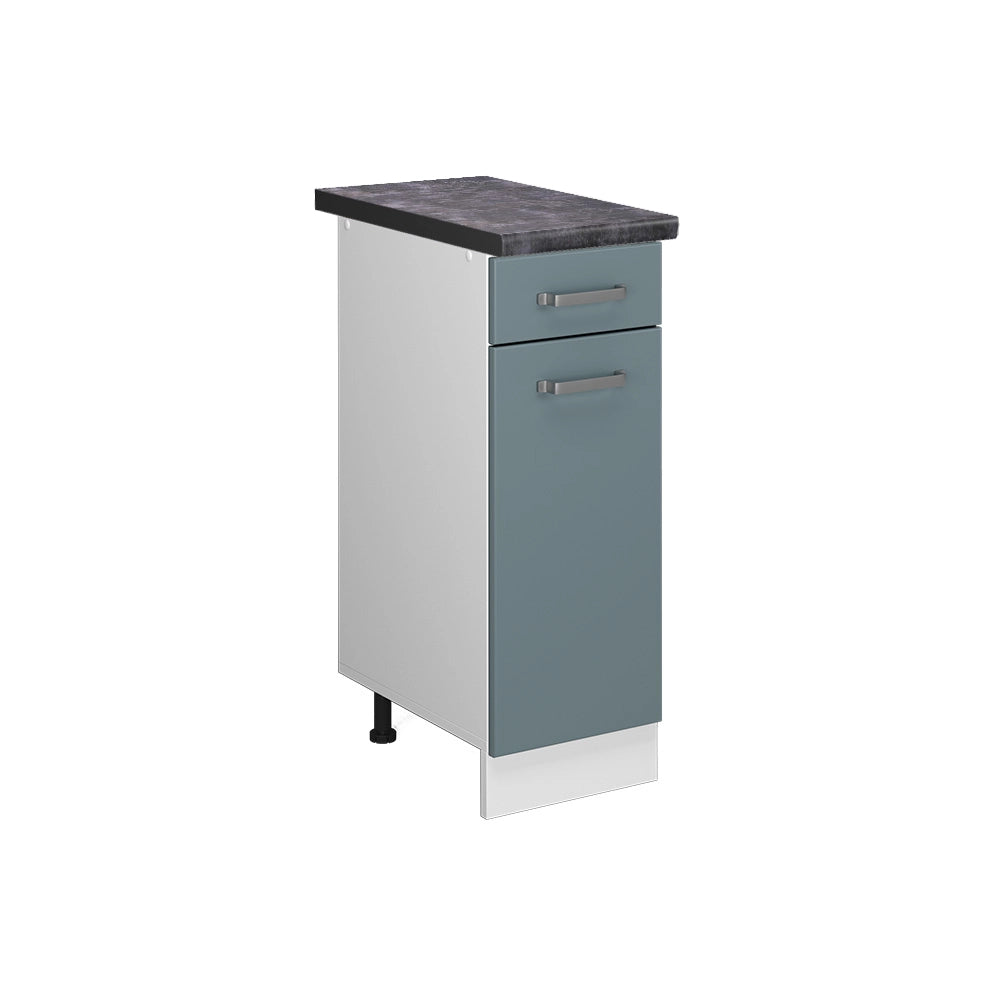 Mobiletto base per cucina R-Line Grigio-blu/Bianco 30 cm, PL Antracite Vicco