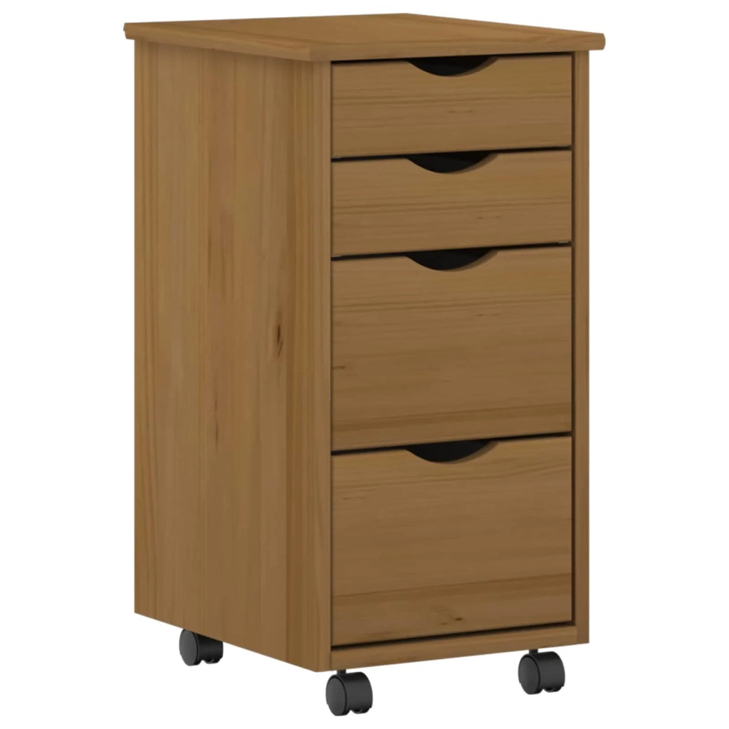 Set scrivania e mobiletto su ruote MOSS 2 pcs Marrone Miele 3438790