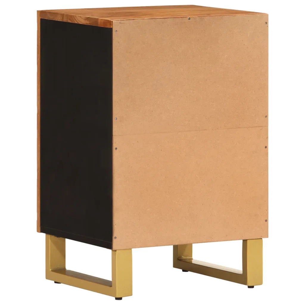 Mobiletto da Bagno | Armadio da bagno Marrone e Nero 38x33,5x58 cm Legno di Mango