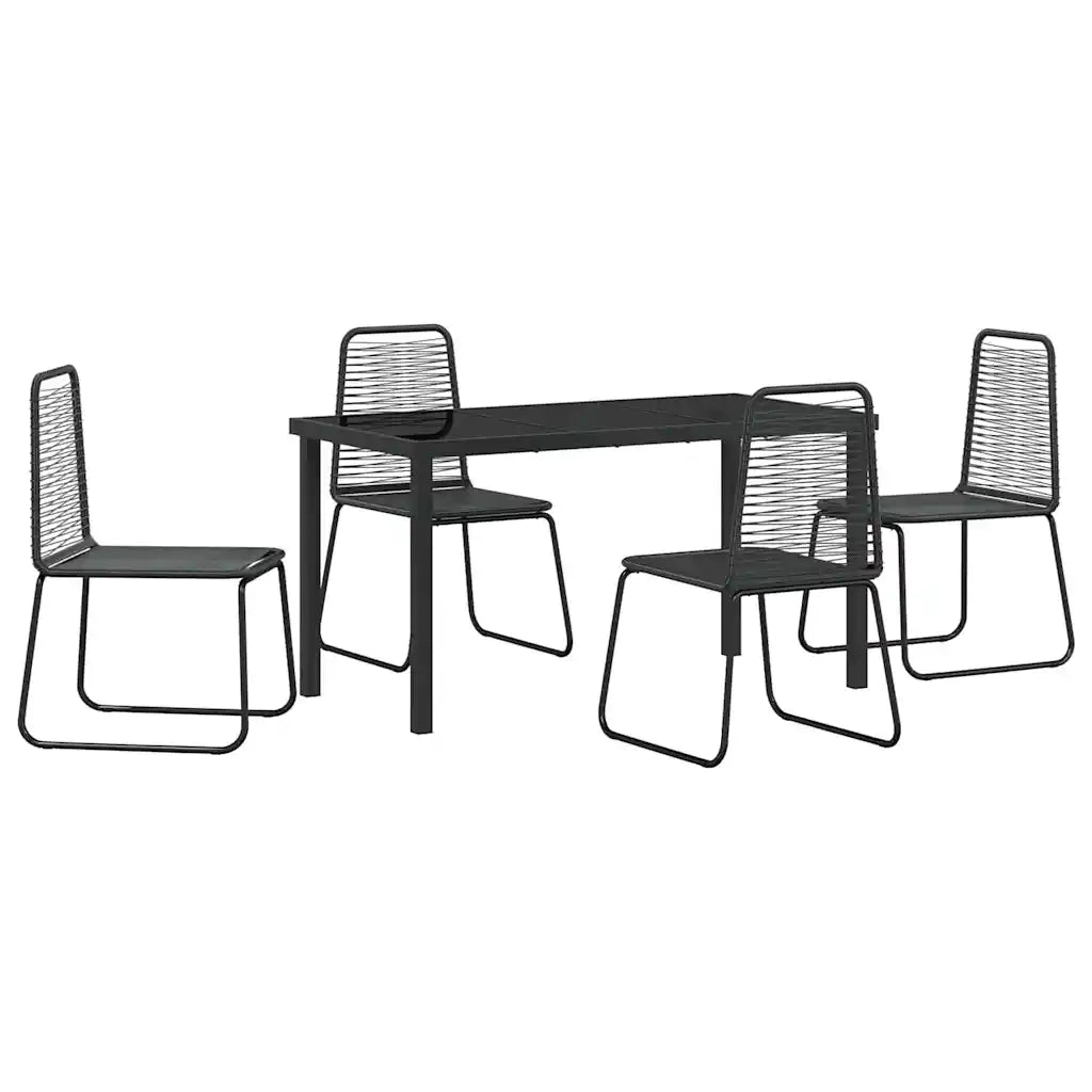Set da Pranzo per Giardino 5 pcs Nero