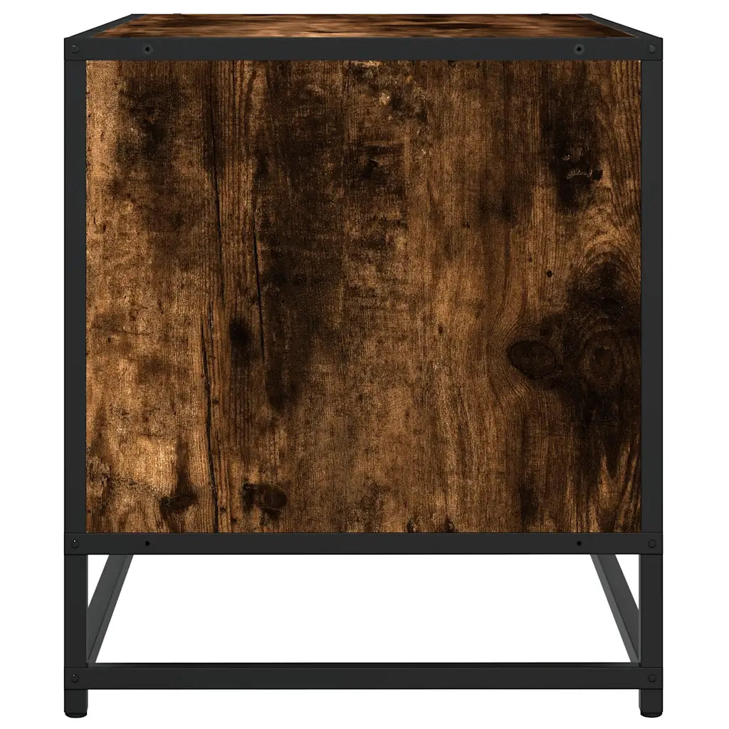 Mobile TV-Credenza per TV-Console TV Rovere Fumo 61x40x46 cm Legno Multistrato e Metallo