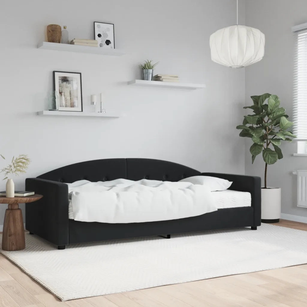 Divano Letto con Materasso Nero 90x200 cm in Velluto 3197281