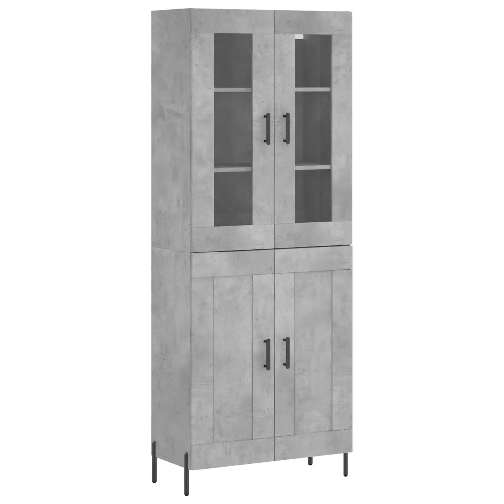 Credenza-Buffet-Armadio da cucina Grigio Cemento 69,5x34x180 cm in Legno Multistrato 736402