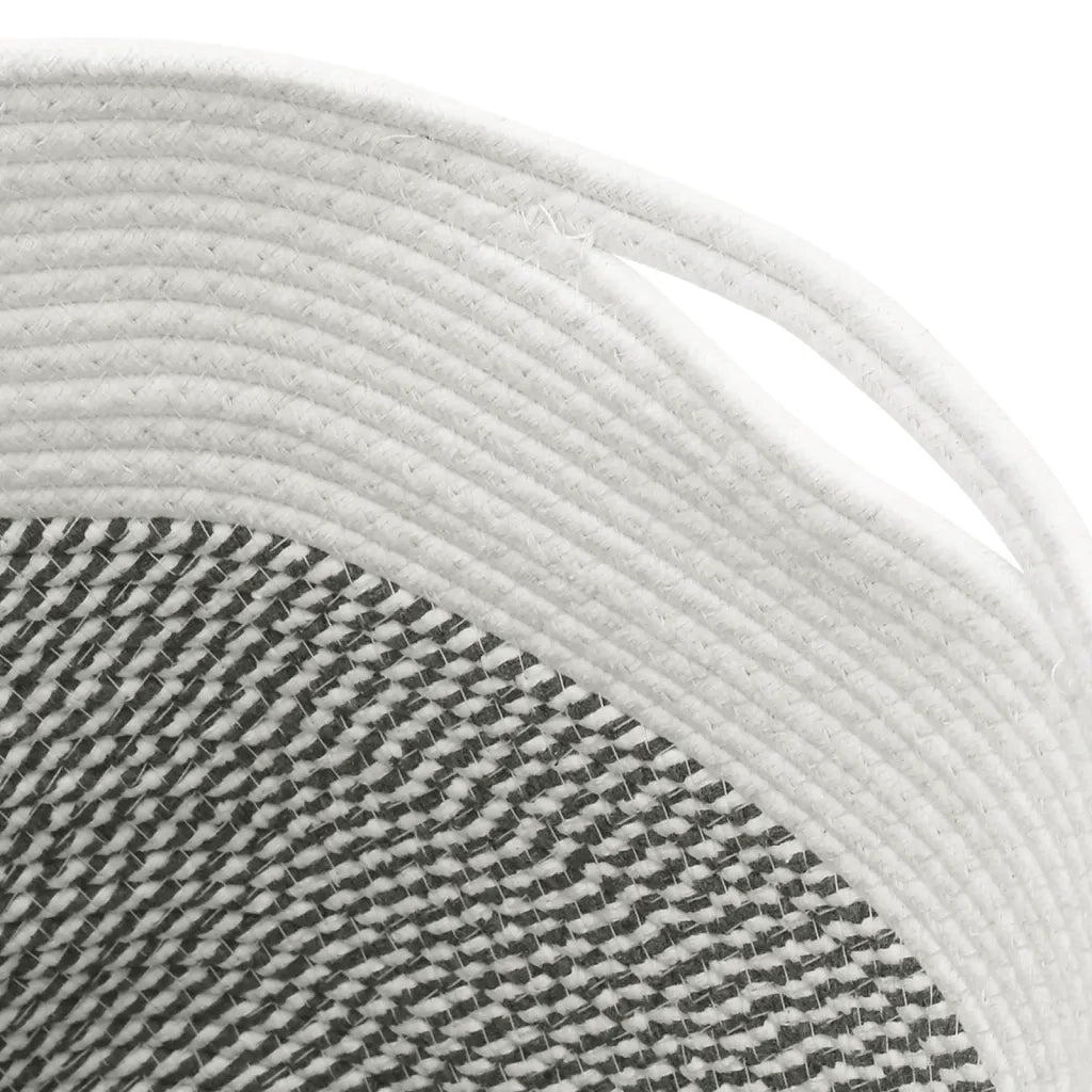Cestino Portaoggetti Grigio e Bianco ?40x35 cm in Cotone CFW6847887