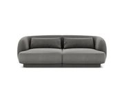 Cosmopolitan Design - Divano "Tulum" 2 posti in velluto grigio chiaro 
