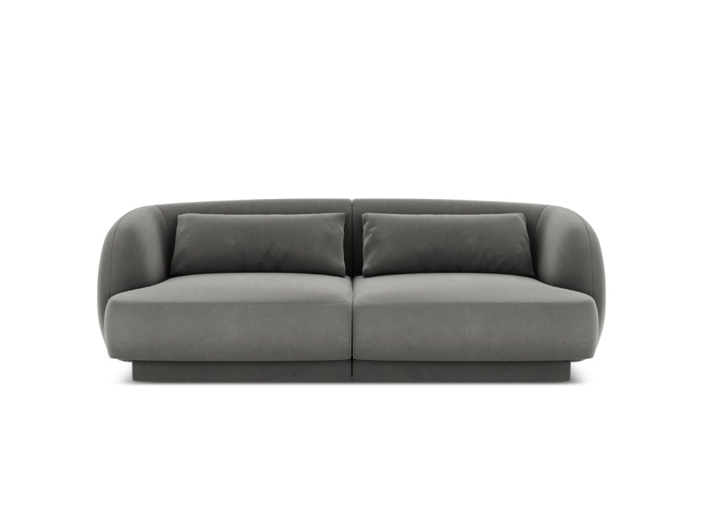 Cosmopolitan Design - Divano "Tulum" 2 posti in velluto grigio chiaro 