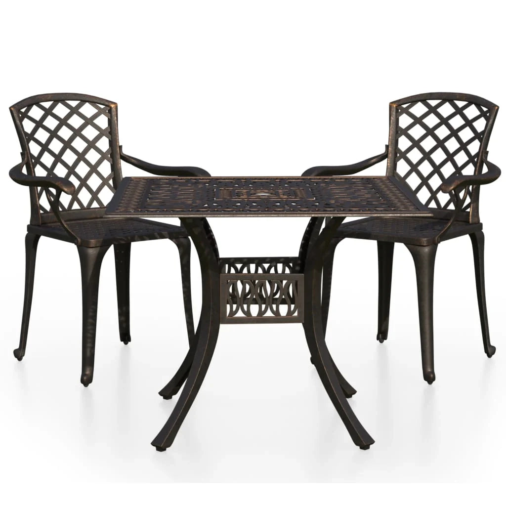 Set da giardino bistrot mobili da esterno terrazza 3 pezzi in fusione di alluminio bronzo 02_0013505