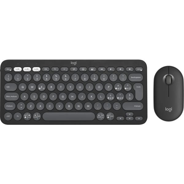 Logitech pebble 2 combo tastiera mouse incluso universale rf senza fili + bluetooth qwerty italiano grafite - 920-012221