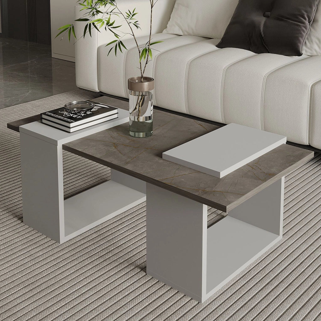 Tavolino in legno "Matris" - 90 x 46 x 37 cm - Grigio