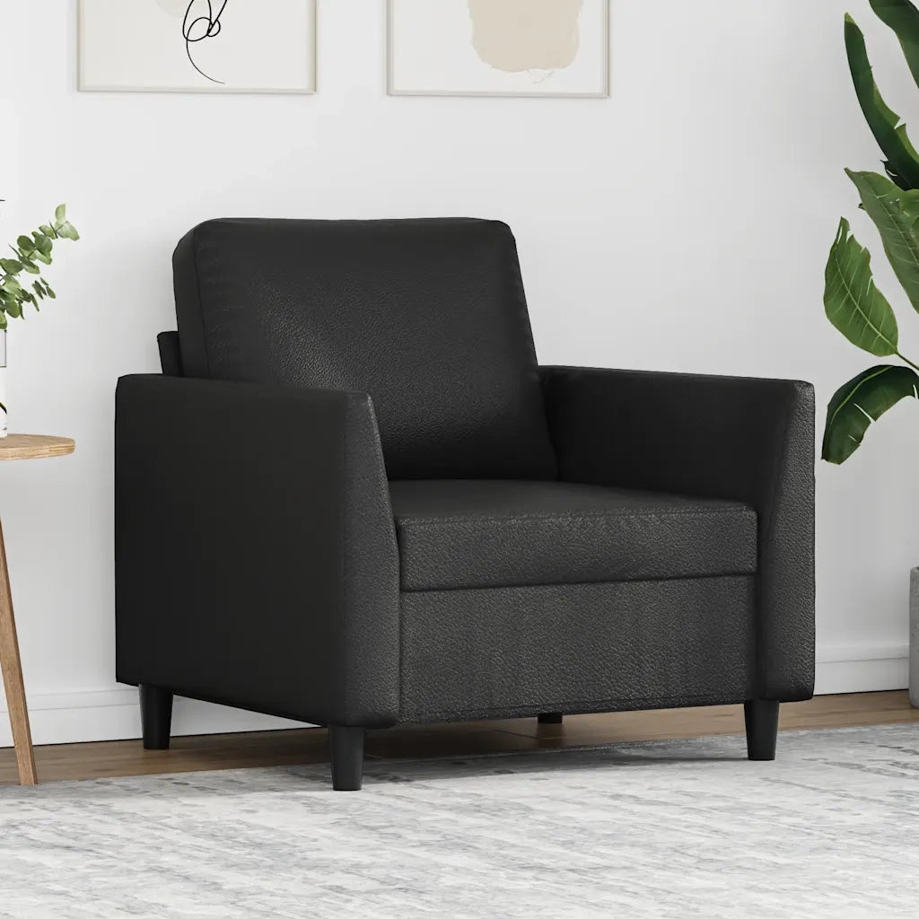 Divano Sedia-Poltrona Nera 60 cm in Similpelle 928009
