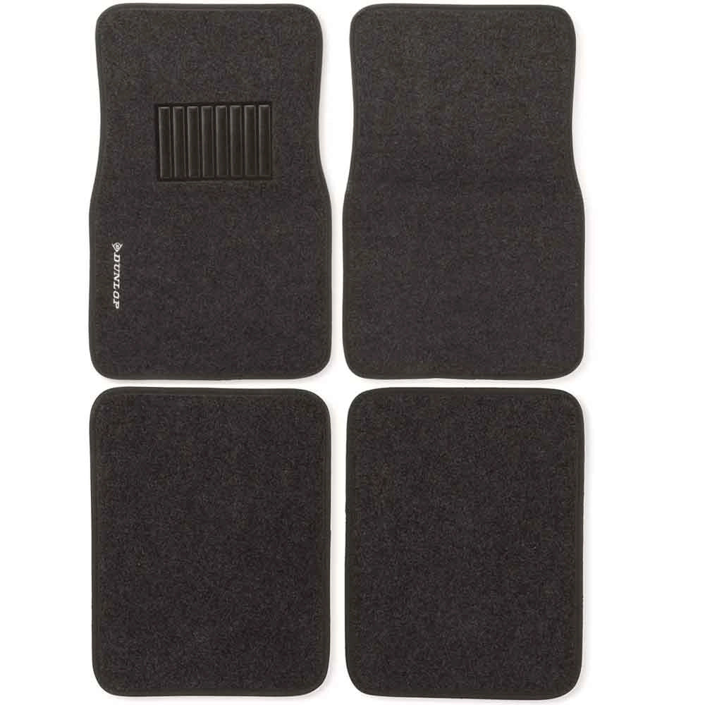4x Tappeti Auto Tappetini Anteriori Posteriori in Gomma Moquette Universali Nero