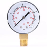 Distributore di Carburante Mini - Drukmeter 0-4 Bar - Manometro 0-60 PSI - Connettori NPT - Diametro Clessidra 50 mm - Materiale Metallico
