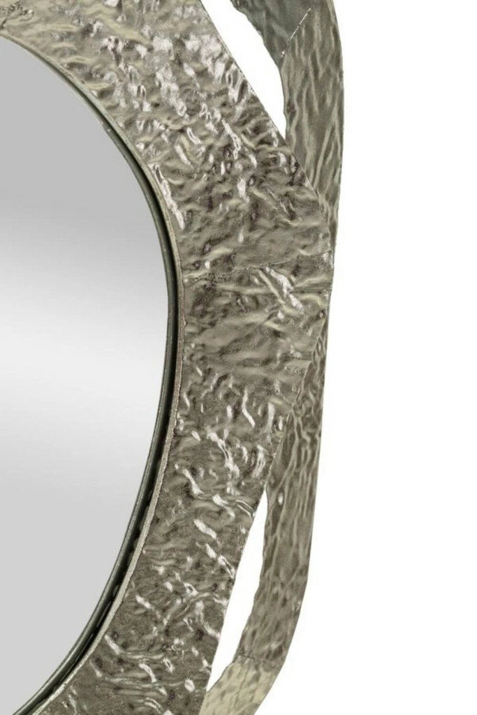 Specchio Gerola, Specchiera, Articolo d'arredo a muro, Decorazione con specchio, 66x6 h75 cm, Argento