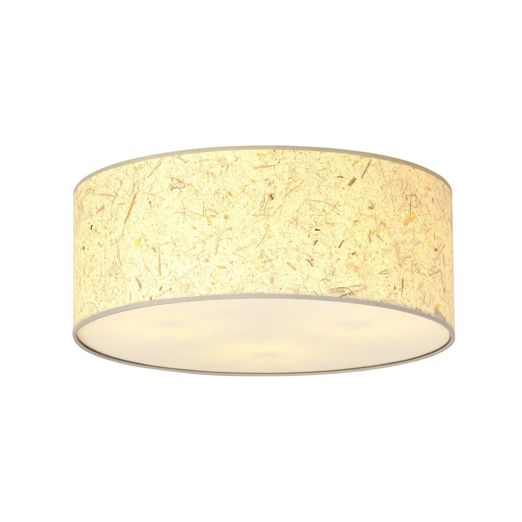 Plafoniera Minimal 3 Luci Drago In Acciaio Bianco E Beige Effetto Sughero