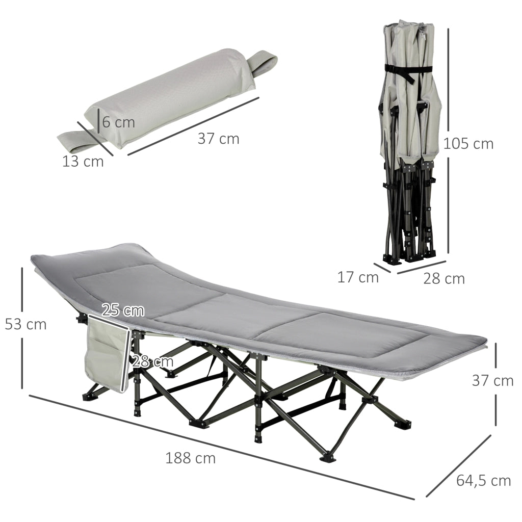Letto pieghevole con materasso ¨C zephmum ¨C grigio chiaro 188x64.5x53 cm