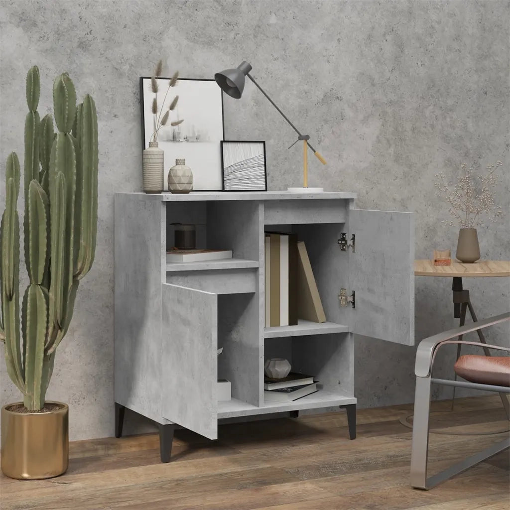 Credenza-Buffet-Armadio da cucina Grigio Cemento 60x35x70 cm in Legno Multistrato 312879
