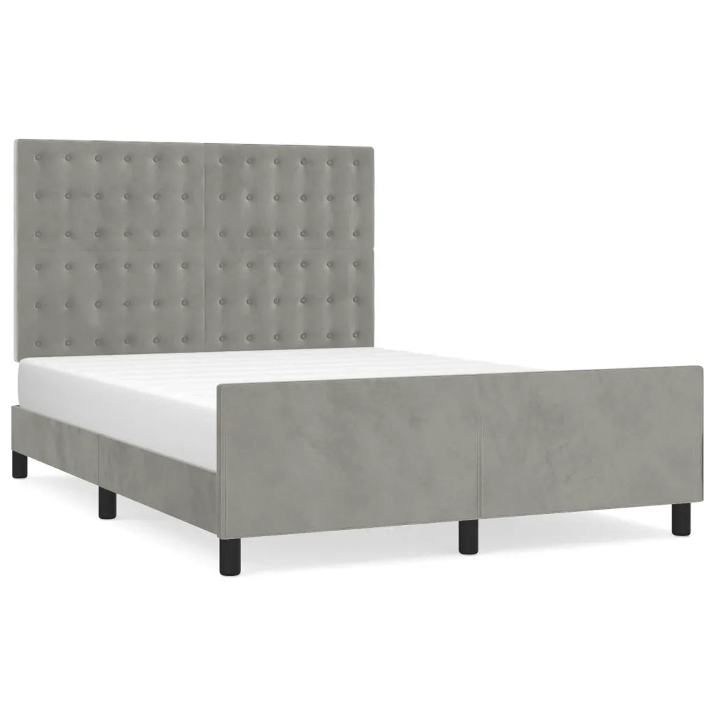 Giroletto senza Materasso-Struttura Letto Grigio Chiaro 140x200 cm Velluto 492927