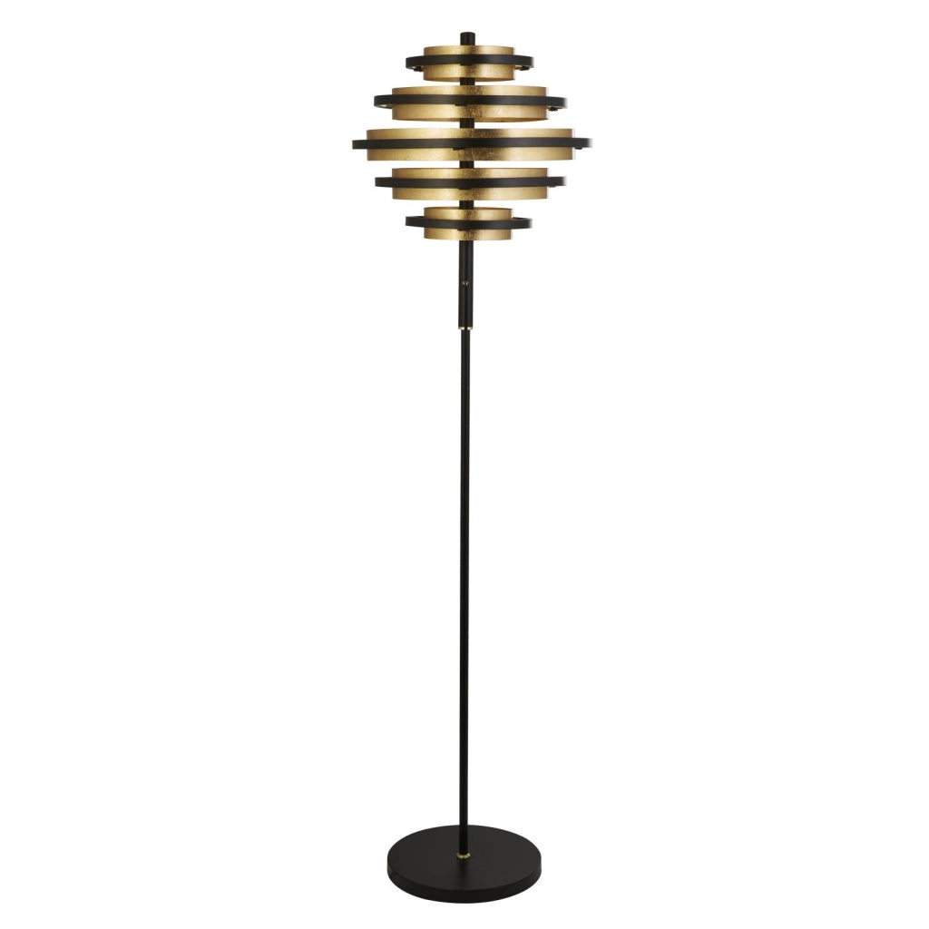 Lampada da terra Hive 5Lt - Metallo nero e foglia oro