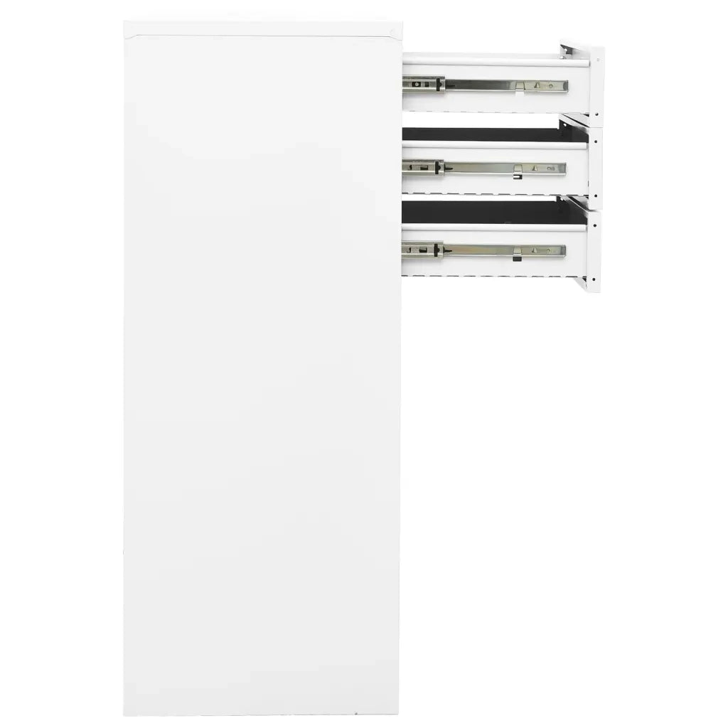 Armadio per Ufficio Bianco 90x40x102 cm in Acciaio