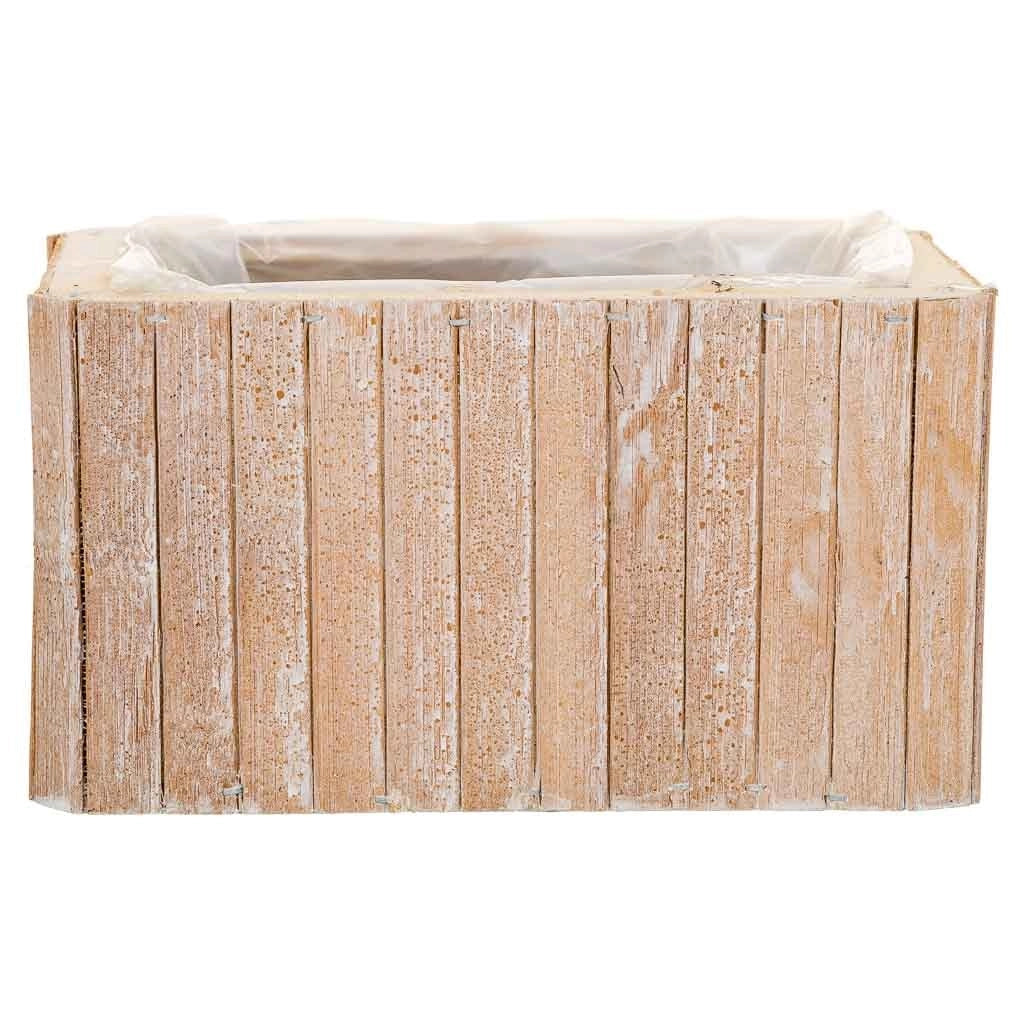 Cesto rettangolare in legno marrone 20,5x14,5x11h
