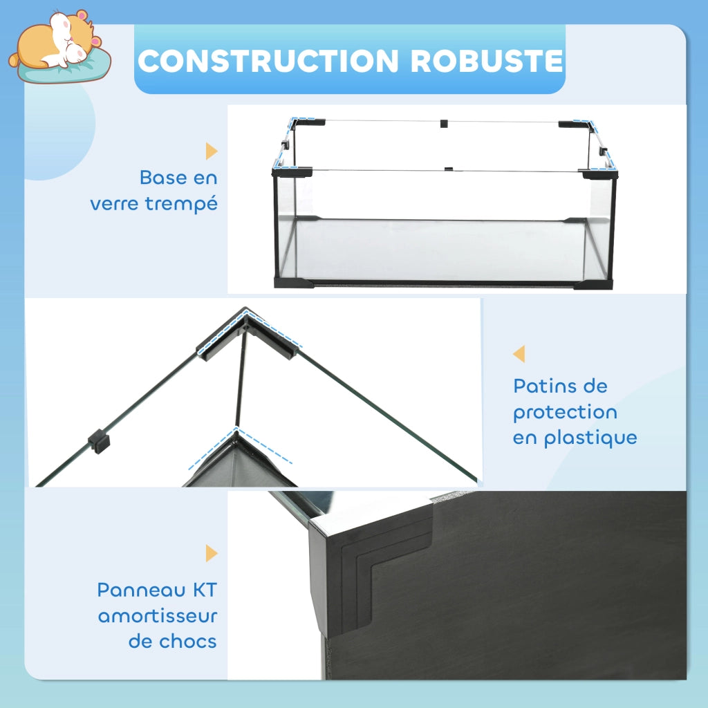 Gabbia per Criceti 3 Livelli con Ruota e Accessori ¨C zephmum ¨C 76.5x48.5x54.5 cm Nero