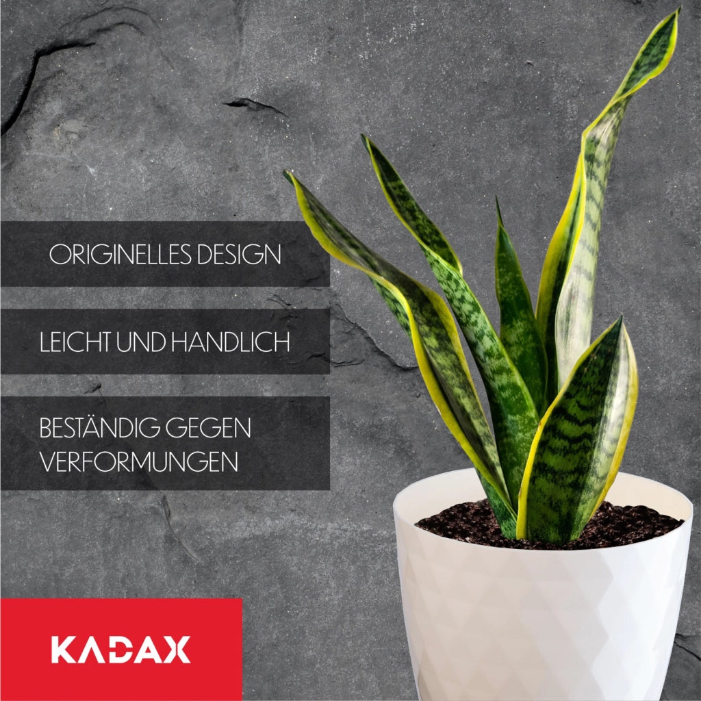Vaso da fiori in plastica KADAX con supporto, coprivaso, 16 cm, crema, Kadax