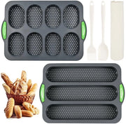 Forma per Pane 2 Pezzi - Forma per Baguette con Superficie Antisudatura - Forma per Pane per forno - Forma per Piccoli Pani - Distribuzione di Calore Uniforme - Progetto con Apertura di Scarico