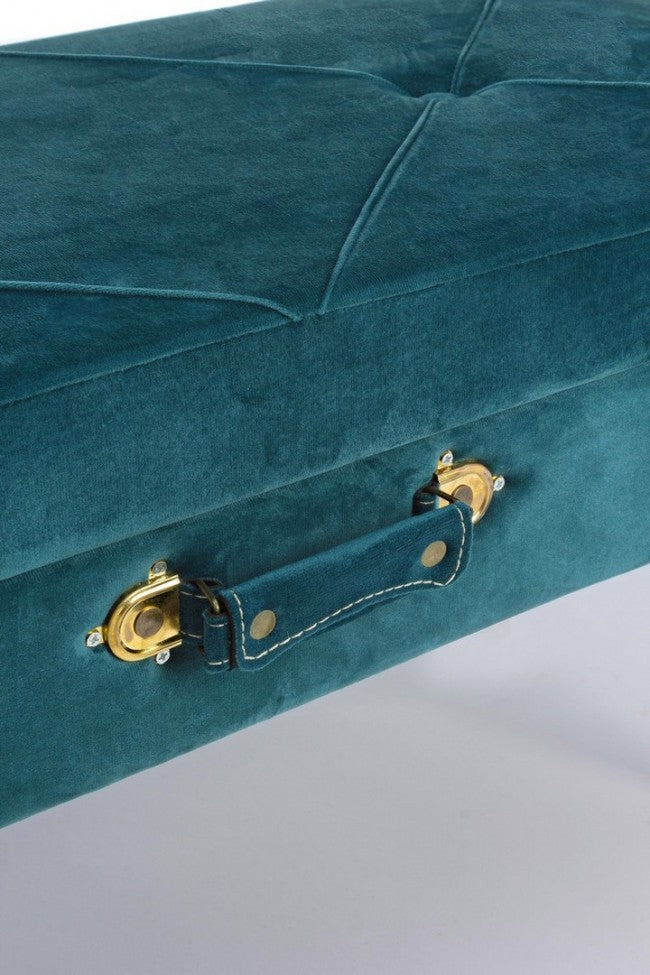 Panca Contenitore Polina in Tessuto effetto Velluto Navyus