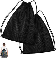 Borsa da spiaggia con cordoncino - 45 x 40 cm - Tessuto mesh aderente - Materiale adesivo polyester - Resistente e impermeabile - Ideale per spiaggia e attività all'aperto - Nettas