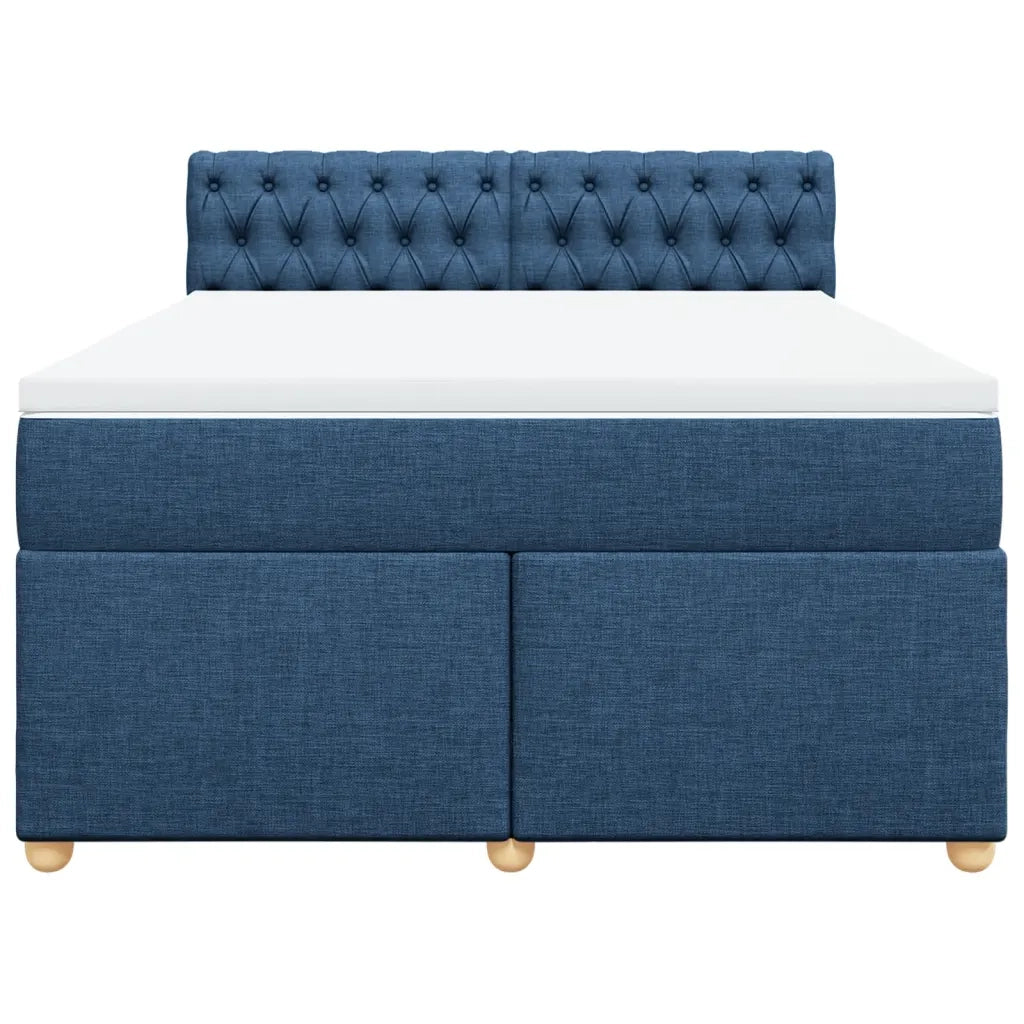 Giroletto a Molle con Materasso Blu 140x200 cm in Tessuto