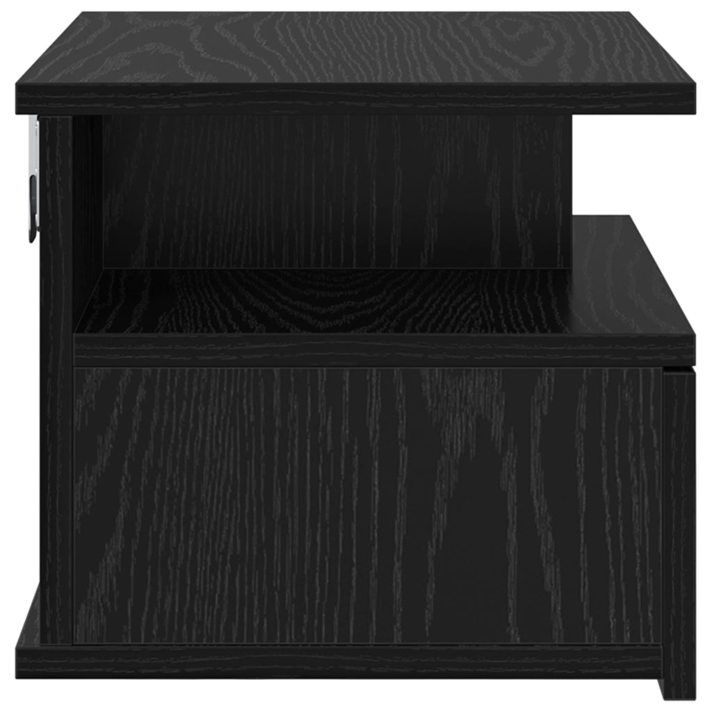 Comodini Galleggianti 2 pcs Rovere Nero 40x31x27 cm Legno Ingegnerizzato