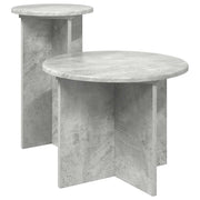 Set tavolini 2 pcs Grigio Cemento Legno ingegnerizzato