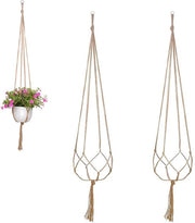 Sistema a doppia corda per piante, vaso da parete per fiori, adatto per casa, giardino, terrazzo e ufficio, decorazione interna ed esterna, solo sistema di sostegno, senza piante o vaso, 122 cm (beige)