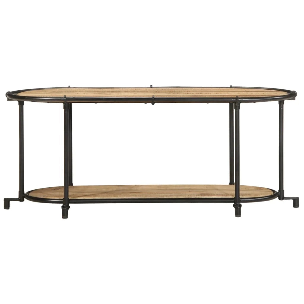 Mobile porta TV con ampio spazio di stoccaggio industriale 100 x 42 x 40 cm in legno massello grezzo 02_0057612