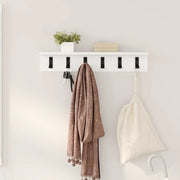 vidaXL Appendiabiti a muro con lo scaffale Bianco 60 x 10.5 x 10.5 cm