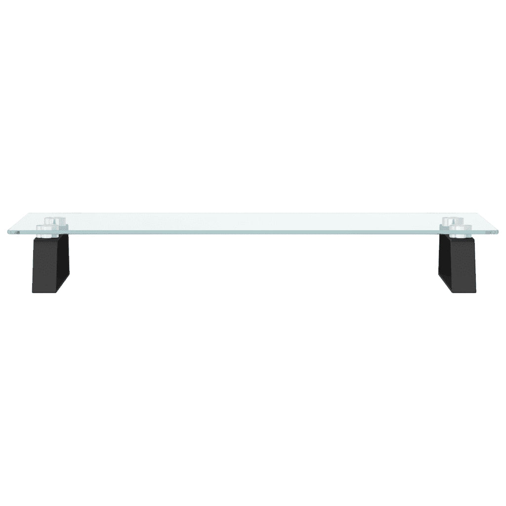Supporto per Monitor Nero 60x20x8cm Vetro Temperato e Metallo 374224
