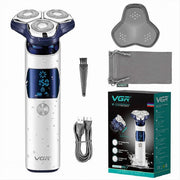 Trade Shop - Rasoio Professionale Vgr V-328 Testine Rotanti 3d Rasatura Precisione Barber -