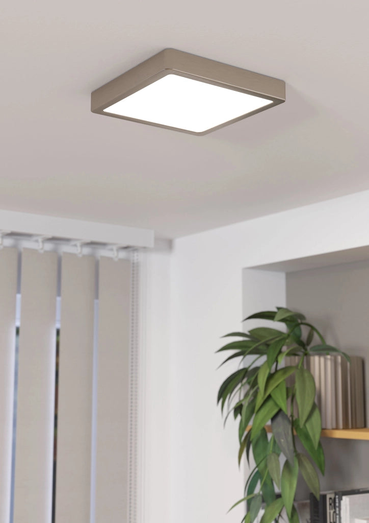 Plafoniera Moderna Fueva 5 Acciaio Nichel Satinato Led Integrato 17W